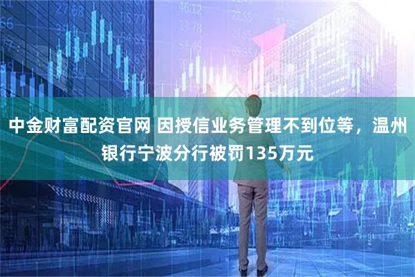 中金财富配资官网 因授信业务管理不到位等，温州银行宁波分行被罚135万元