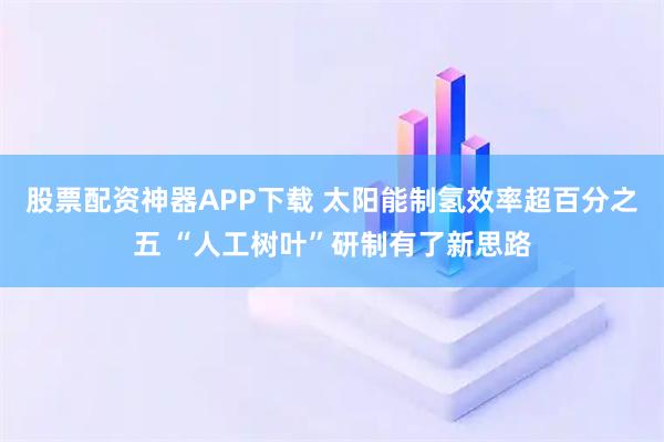 股票配资神器APP下载 太阳能制氢效率超百分之五 “人工树叶”研制有了新思路