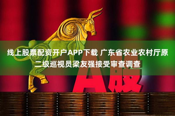 线上股票配资开户APP下载 广东省农业农村厅原二级巡视员梁友强接受审查调查